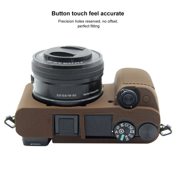 PULUZ Soft Silicone Protective Case for Sony ILCE-6300 / A6400(Coffee)