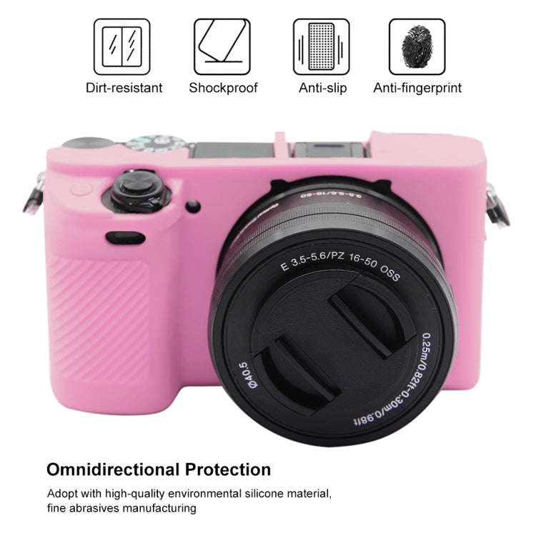 PULUZ Soft Silicone Protective Case for Sony ILCE-6300 / A6400(Pink)