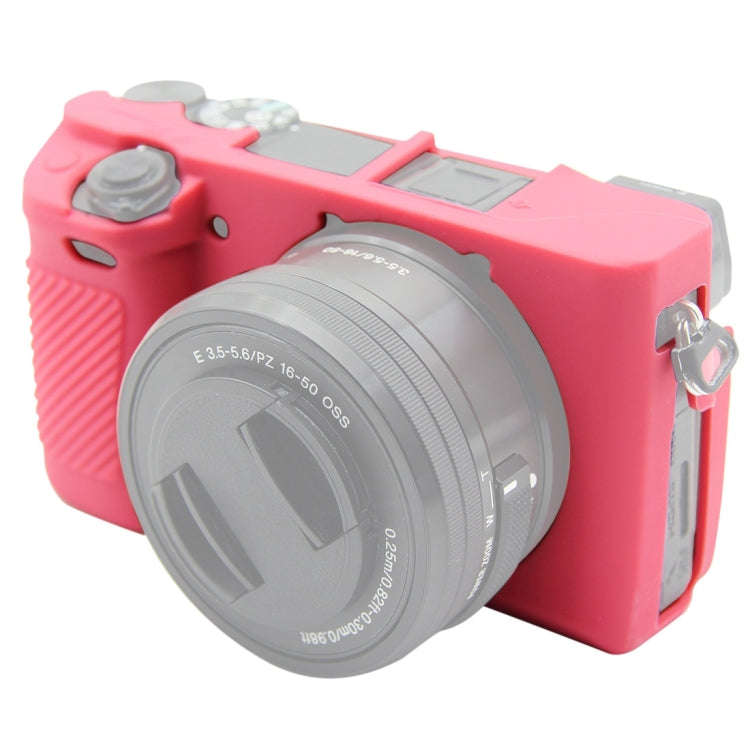 PULUZ Soft Silicone Protective Case for Sony ILCE-6300 / A6400(Rose Red)
