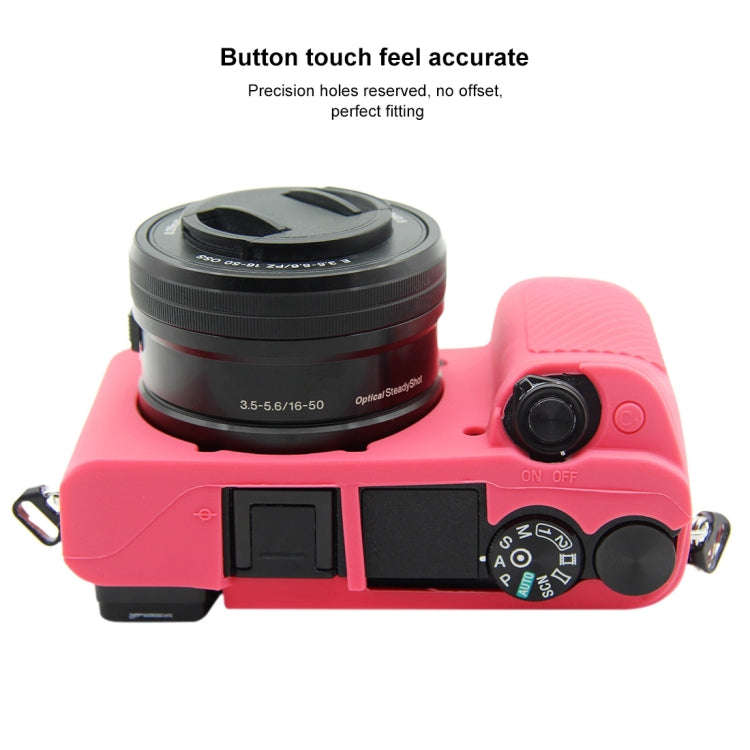PULUZ Soft Silicone Protective Case for Sony ILCE-6300 / A6400(Rose Red)