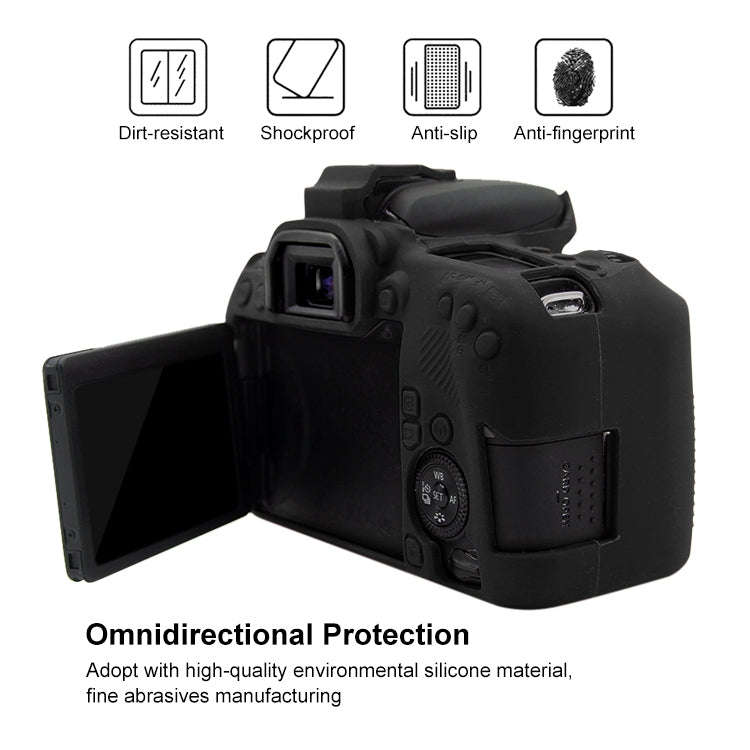 PULUZ Soft Silicone Protective Case for Canon EOS 77D(Black)