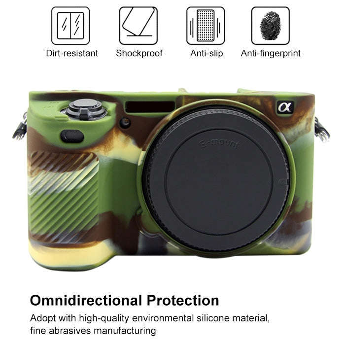PULUZ Soft Silicone Protective Case for Sony ILCE-6500(Camouflage)