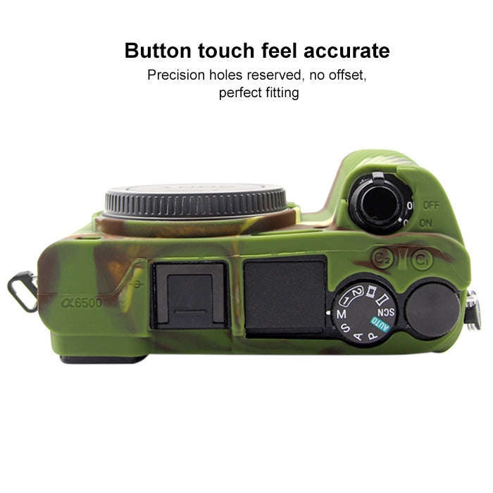 PULUZ Soft Silicone Protective Case for Sony ILCE-6500(Camouflage)