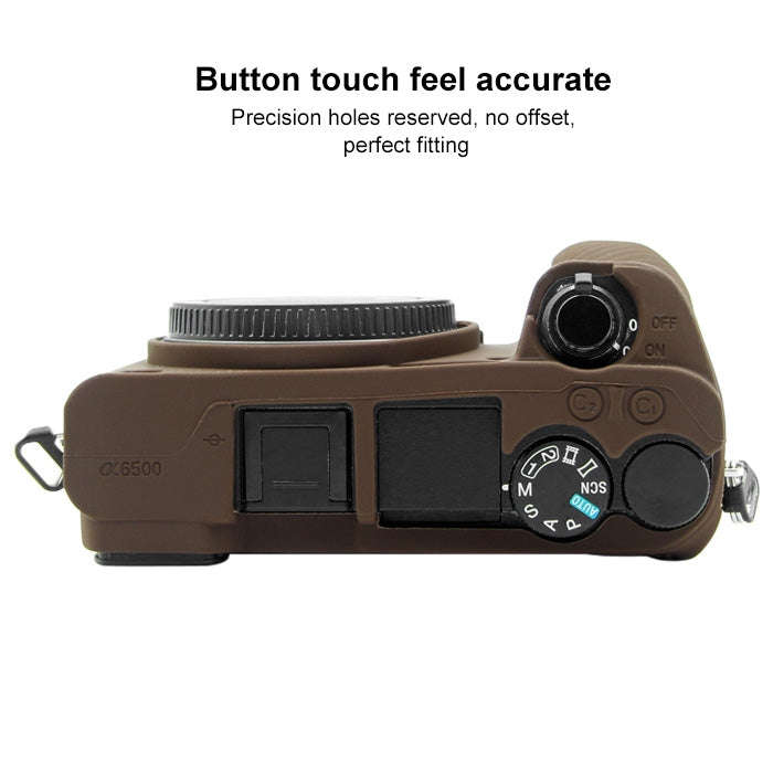 PULUZ Soft Silicone Protective Case for Sony ILCE-6500(Coffee)