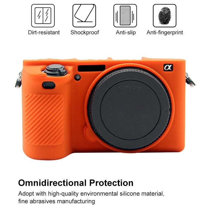 PULUZ Soft Silicone Protective Case for Sony ILCE-6500(Orange)