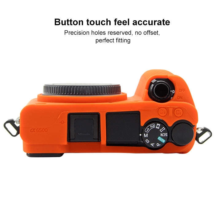 PULUZ Soft Silicone Protective Case for Sony ILCE-6500(Orange)