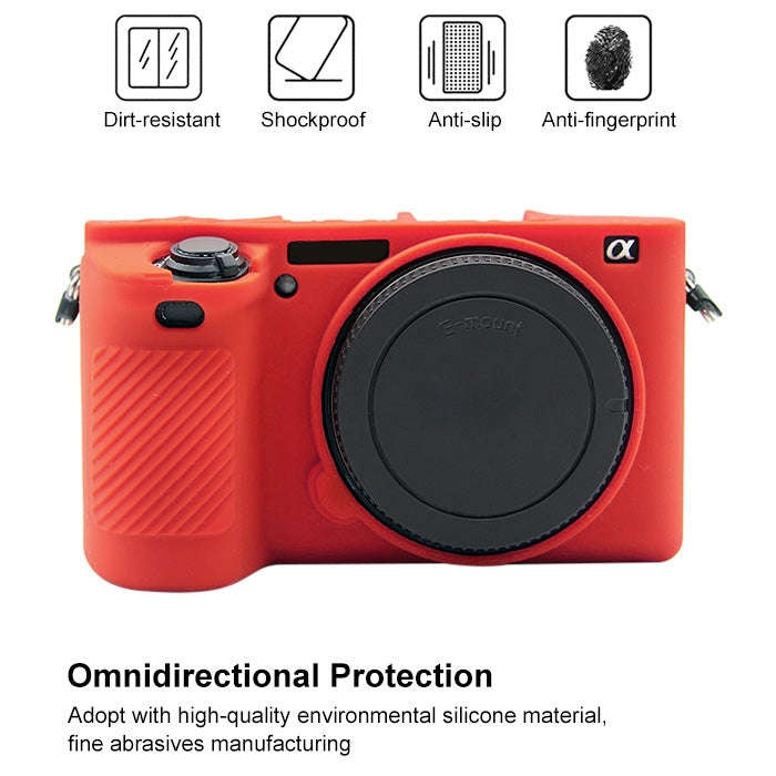 PULUZ Soft Silicone Protective Case for Sony ILCE-6500(Red)
