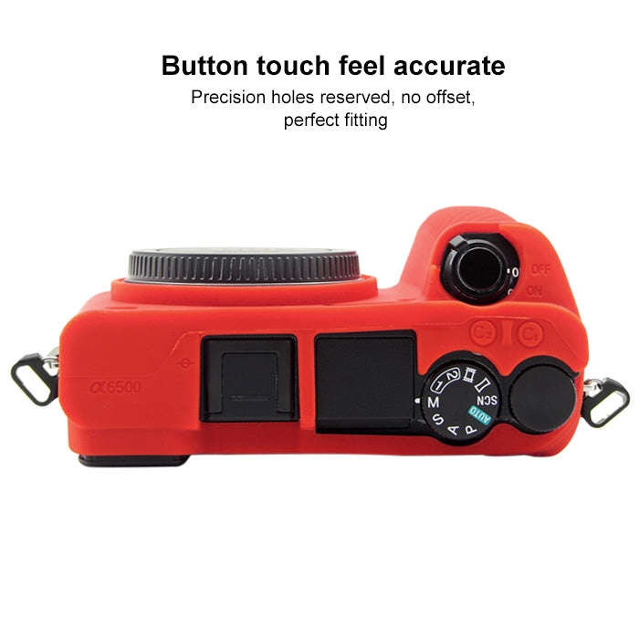 PULUZ Soft Silicone Protective Case for Sony ILCE-6500(Red)