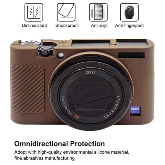 PULUZ Soft Silicone Protective Case for Sony RX100 III / IV / V(Coffee)