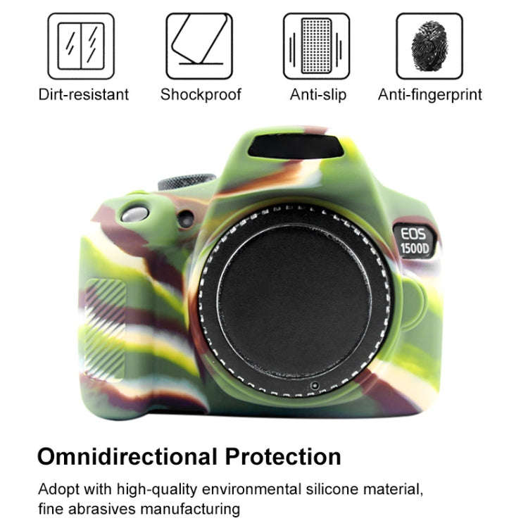 PULUZ Soft Silicone Protective Case for Canon EOS 1300D / 1500D(Camouflage)