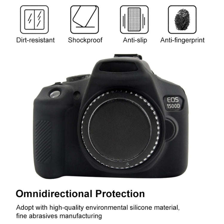 PULUZ Soft Silicone Protective Case for Canon EOS 1300D / 1500D(Black)