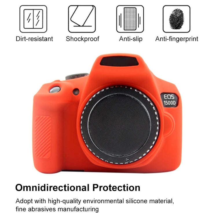 PULUZ Soft Silicone Protective Case for Canon EOS 1300D / 1500D(Red)