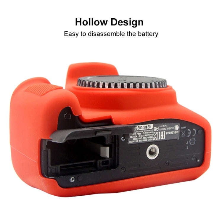 PULUZ Soft Silicone Protective Case for Canon EOS 1300D / 1500D(Red)