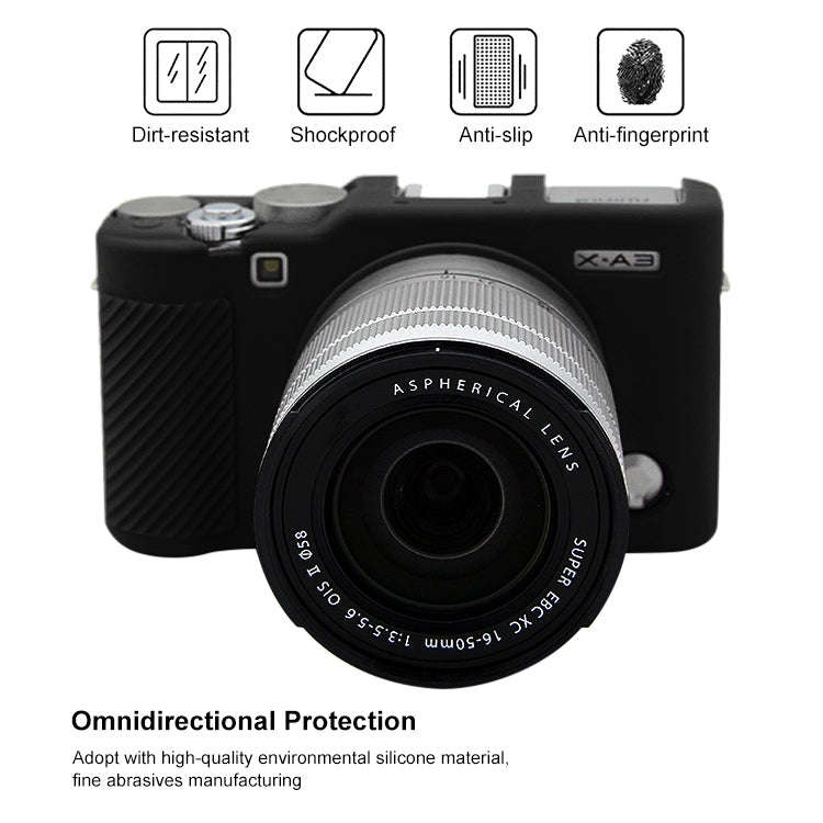 PULUZ Soft Silicone Protective Case for FUJIFILM X-A3 / X-A10(Black)