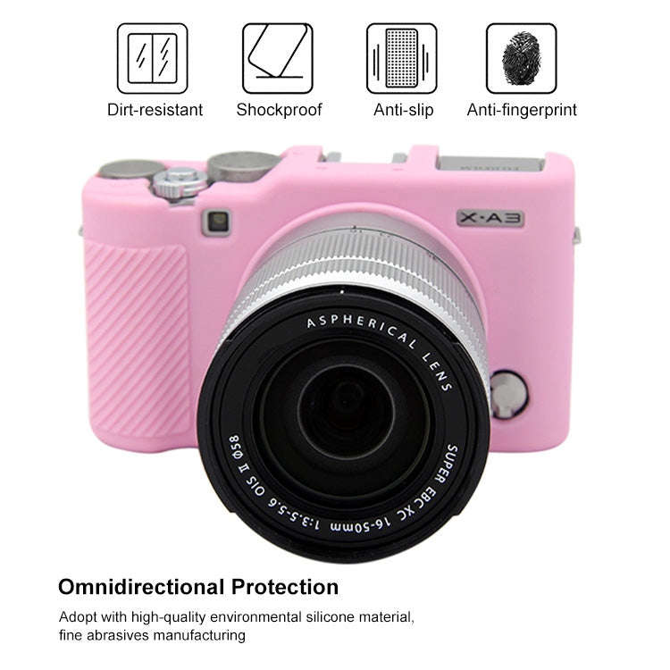 PULUZ Soft Silicone Protective Case for FUJIFILM X-A3 / X-A10(Pink)