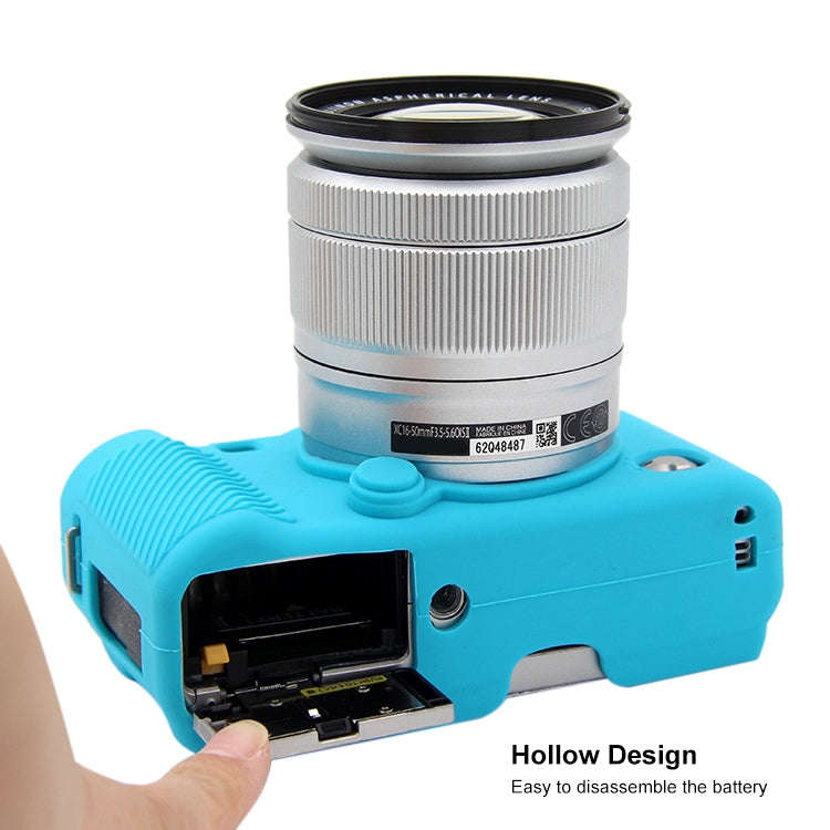 PULUZ Soft Silicone Protective Case for FUJIFILM X-A3 / X-A10(Blue)