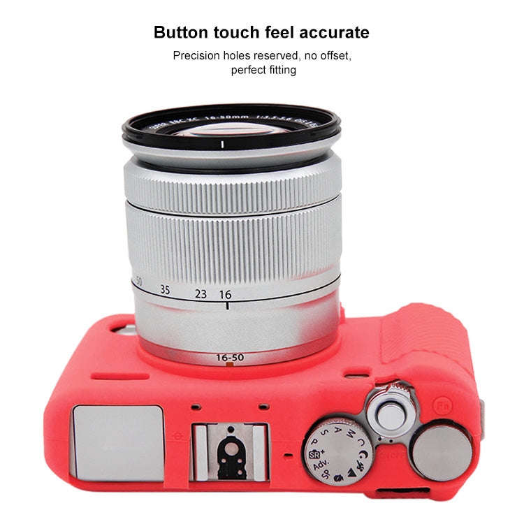 PULUZ Soft Silicone Protective Case for FUJIFILM X-A3 / X-A10(Rose Red)
