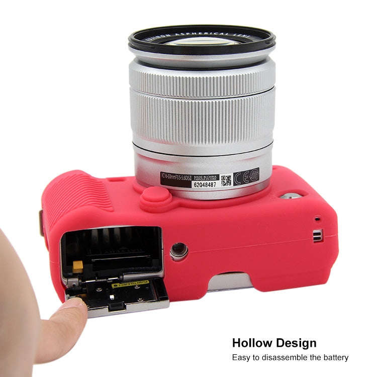 PULUZ Soft Silicone Protective Case for FUJIFILM X-A3 / X-A10(Rose Red)