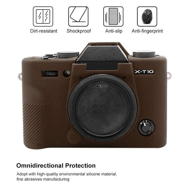 PULUZ Soft Silicone Protective Case for FUJIFILM XT10(Coffee)