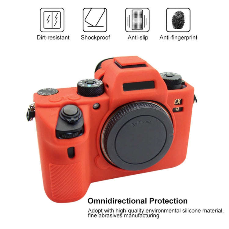 PULUZ Soft Silicone Protective Case for Sony A9 (ILCE-9) / A7 III/ A7R  III(Red)