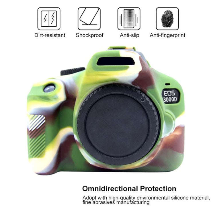 PULUZ Soft Silicone Protective Case for Canon EOS 3000D / 4000D(Camouflage)