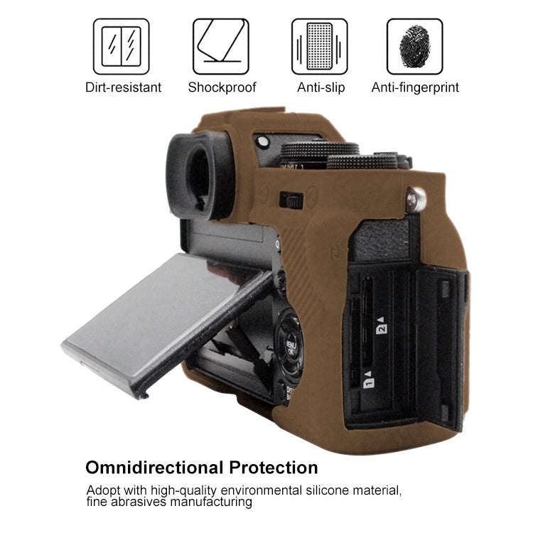 PULUZ Soft Silicone Protective Case for FUJIFILM XT3(Coffee)