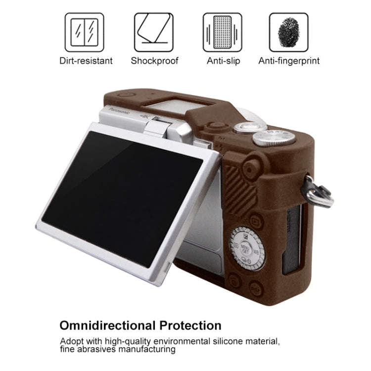 PULUZ Soft Silicone Protective Case for Panasonic Lumix GF10(Coffee)