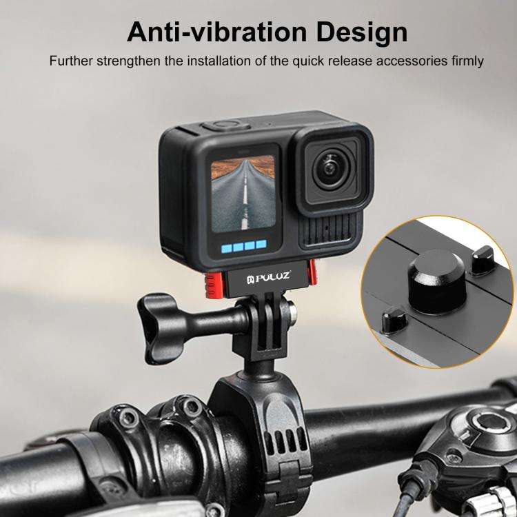 For GoPro HERO13 Black  PULUZ Magnetic Quick Release Base Mount (Black Red)