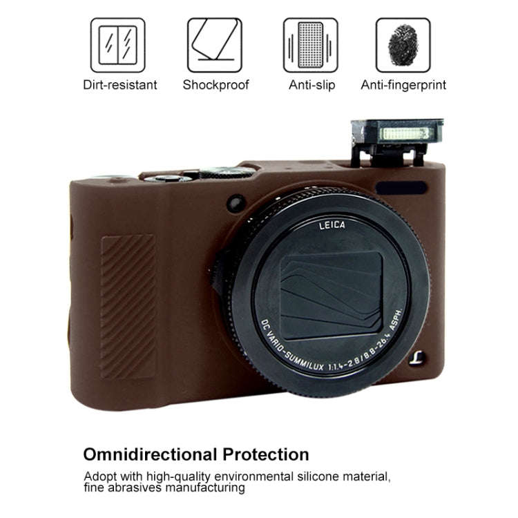 PULUZ Soft Silicone Protective Case for Panasonic Lumix  LX10(Coffee)