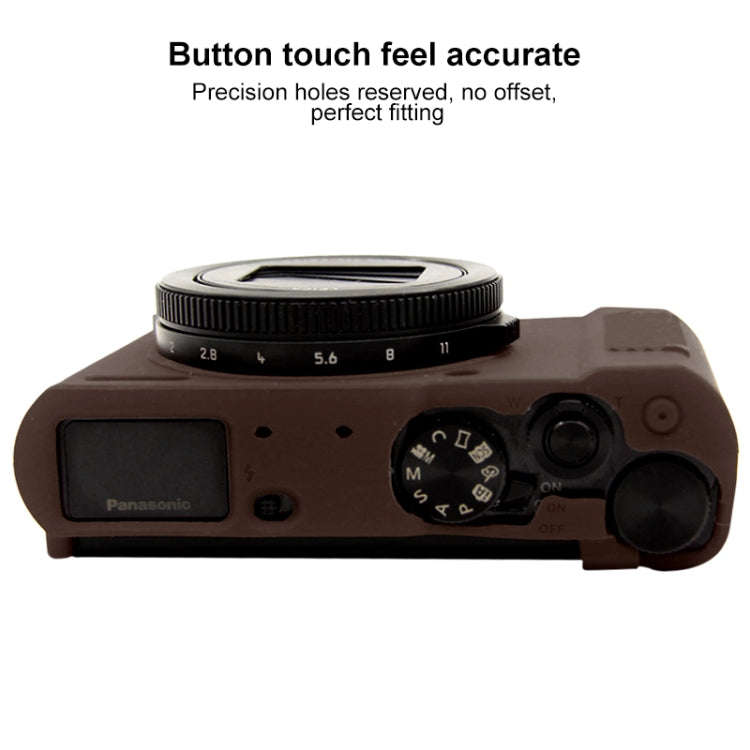 PULUZ Soft Silicone Protective Case for Panasonic Lumix  LX10(Coffee)