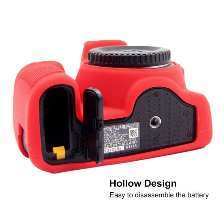 PULUZ Soft Silicone Protective Case for Nikon D3500(Red)