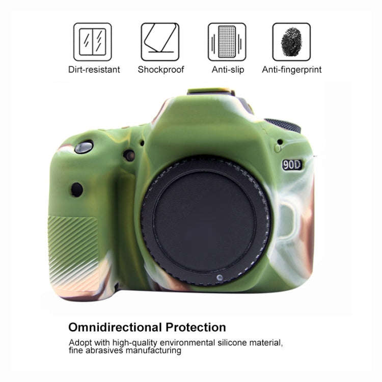 PULUZ Soft Silicone Protective Case for Canon EOS 90D (Camouflage)