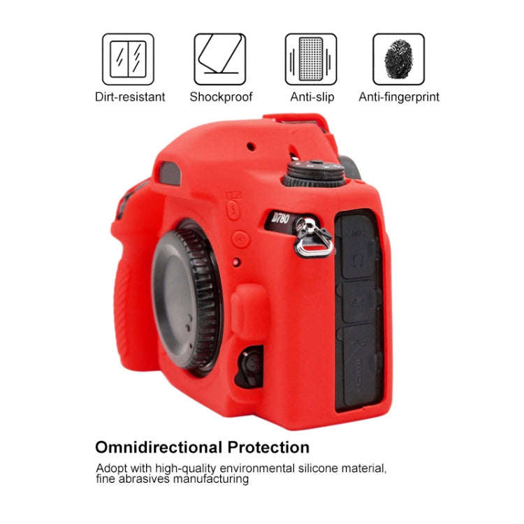 PULUZ Soft Silicone Protective Case for Nikon D780(Red)