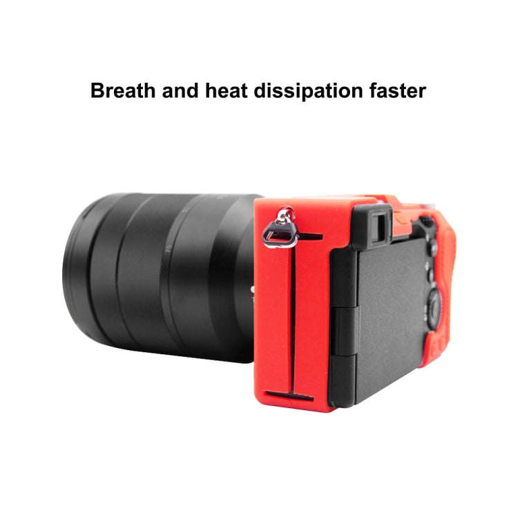 PULUZ Soft Silicone Protective Case for Sony A7C / ILCE-7C(Red)