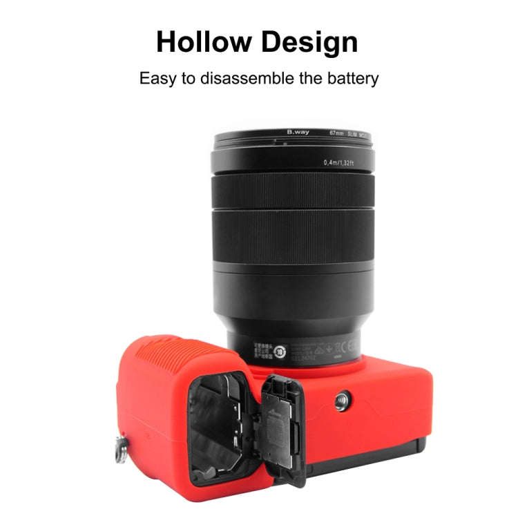 PULUZ Soft Silicone Protective Case for Sony A7C / ILCE-7C(Red)