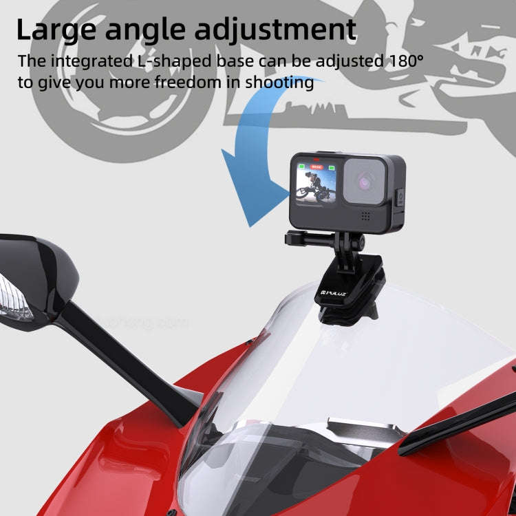 PULUZ Motorcycle Windshield Clip Bracket Camera Mount (Black)