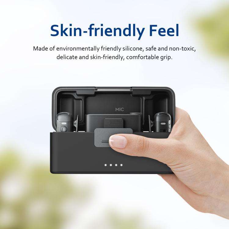 For DJI Mic 2 PULUZ Charging Case Silicone Scratch-proof Protective Cover (Black)