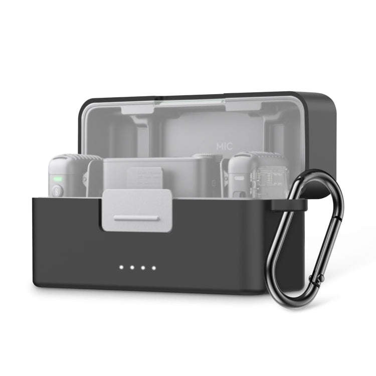For DJI Mic 2 PULUZ Charging Case Silicone Scratch-proof Protective Cover (Black)
