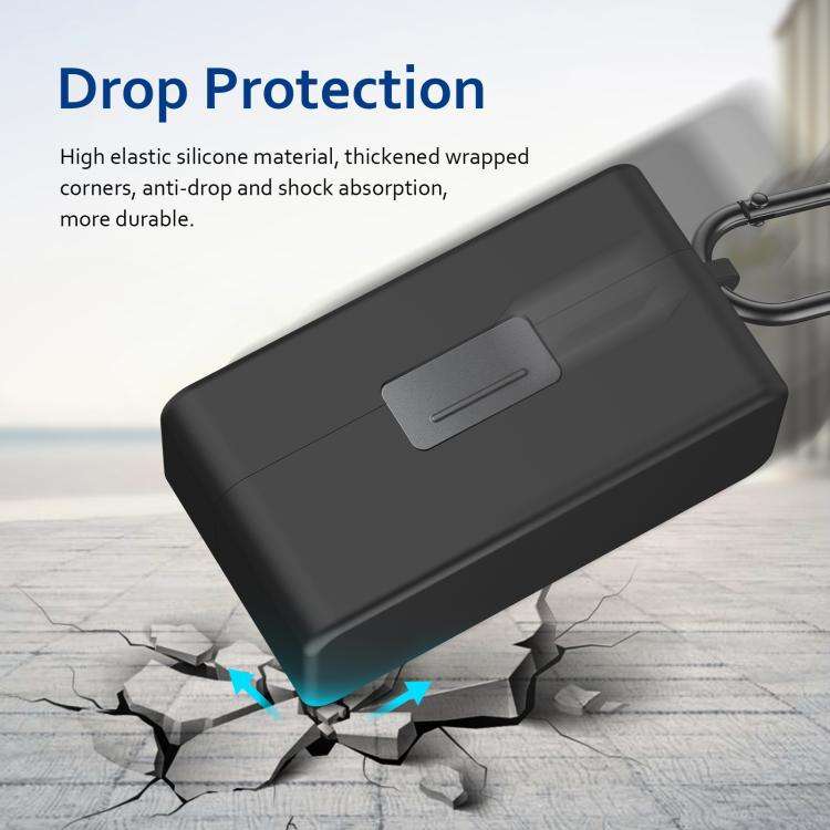 For DJI Mic 2 PULUZ Charging Case Silicone Scratch-proof Protective Cover (Black)