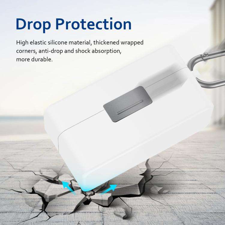 For DJI Mic 2 PULUZ Charging Case Silicone Scratch-proof Protective Cover (White)