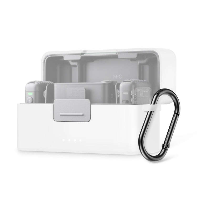 For DJI Mic 2 PULUZ Charging Case Silicone Scratch-proof Protective Cover (White)