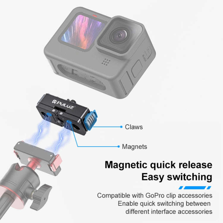 For GoPro HERO13 Black PULUZ Magnetic Quick Release Metal Base (Black)