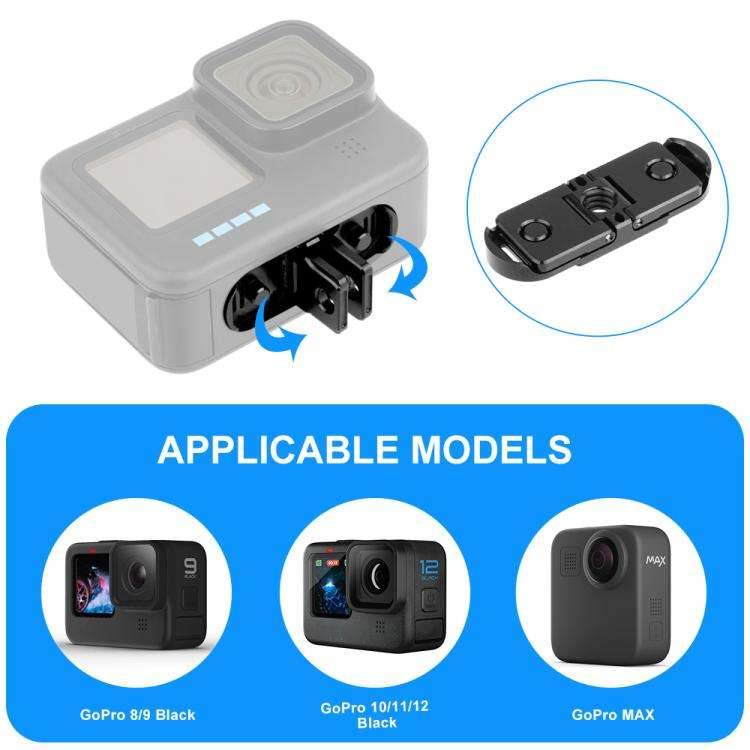 PULUZ Quick Release Magnetic Folding Base Adapter for GoPro HERO12 Black /11 Black /11 Black mini...