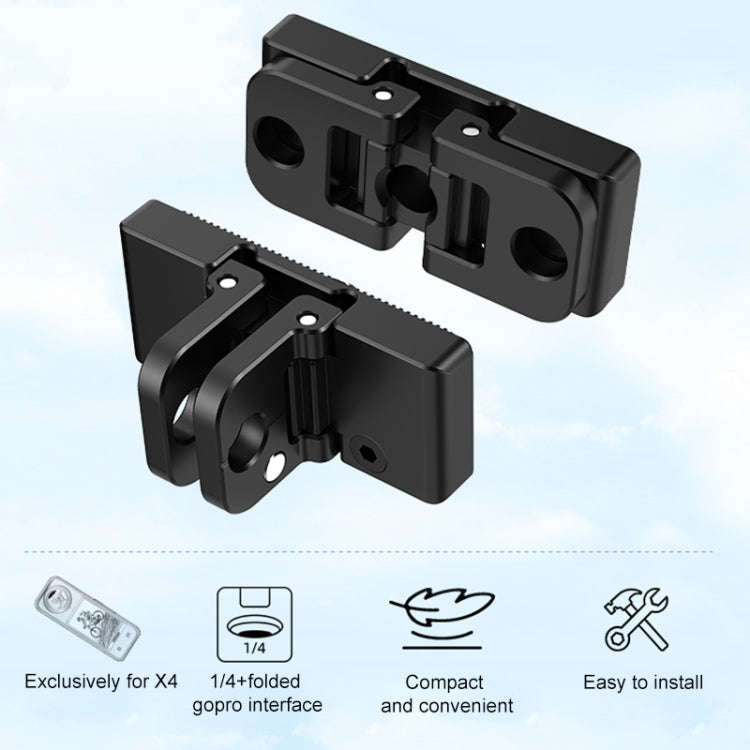 For Insta360 X5 / X4 / X3 PULUZ Quick Release 1 /4 inch Folding Base (Black)