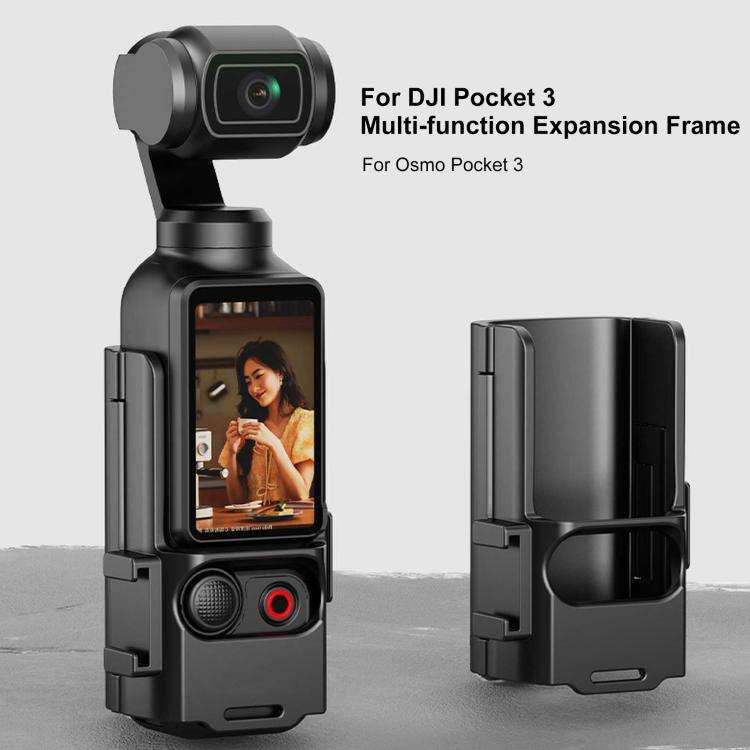 For DJI OSMO Pocket 3 PULUZ Plastic Protection Frame Expansion Cold Shoe Adapter Bracket (Black)