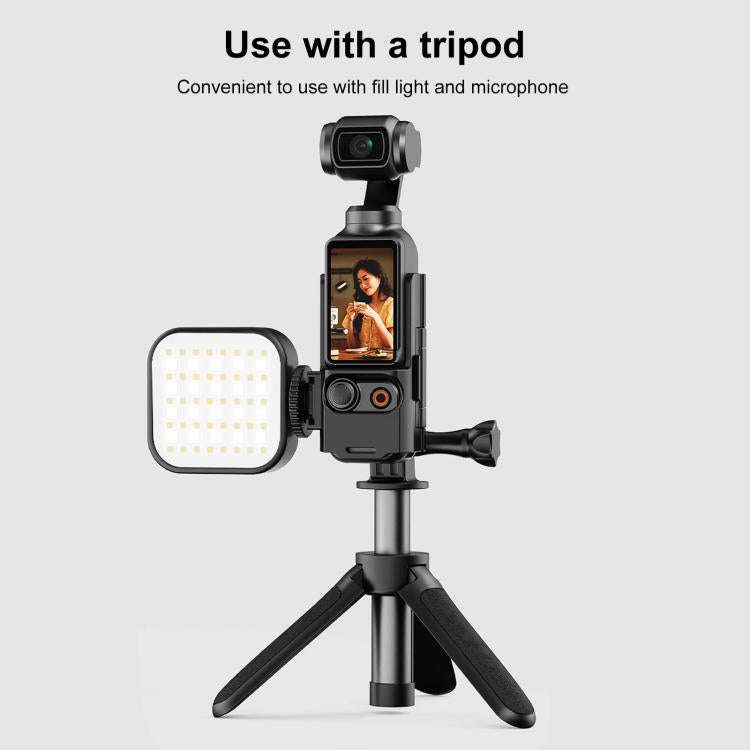 For DJI OSMO Pocket 3 PULUZ Plastic Protection Frame Expansion Cold Shoe Adapter Bracket (Black)