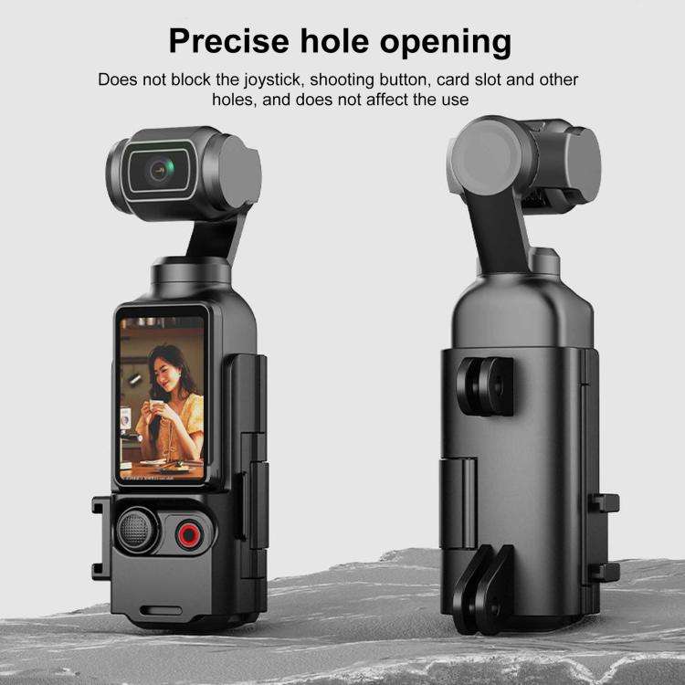 For DJI OSMO Pocket 3 PULUZ Plastic Protection Frame Expansion Cold Shoe Adapter Bracket (Black)
