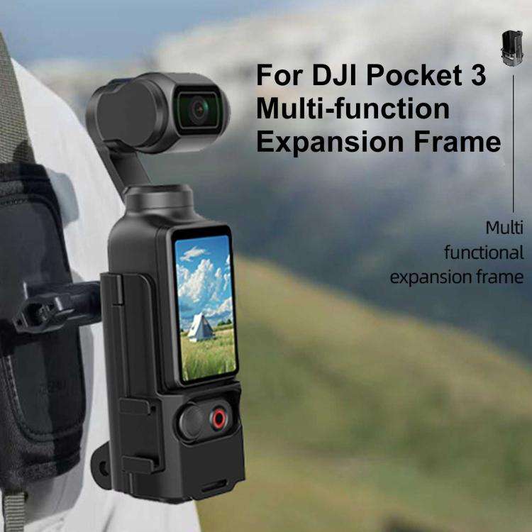 For DJI OSMO Pocket 3 PULUZ Plastic Protection Frame Expansion Cold Shoe Adapter Bracket (Black)