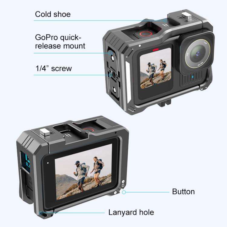 For GoPro HERO13 Black /12 Black /11 Black /10 Black /9 Black PULUZ Metal Camera Cage (Black)