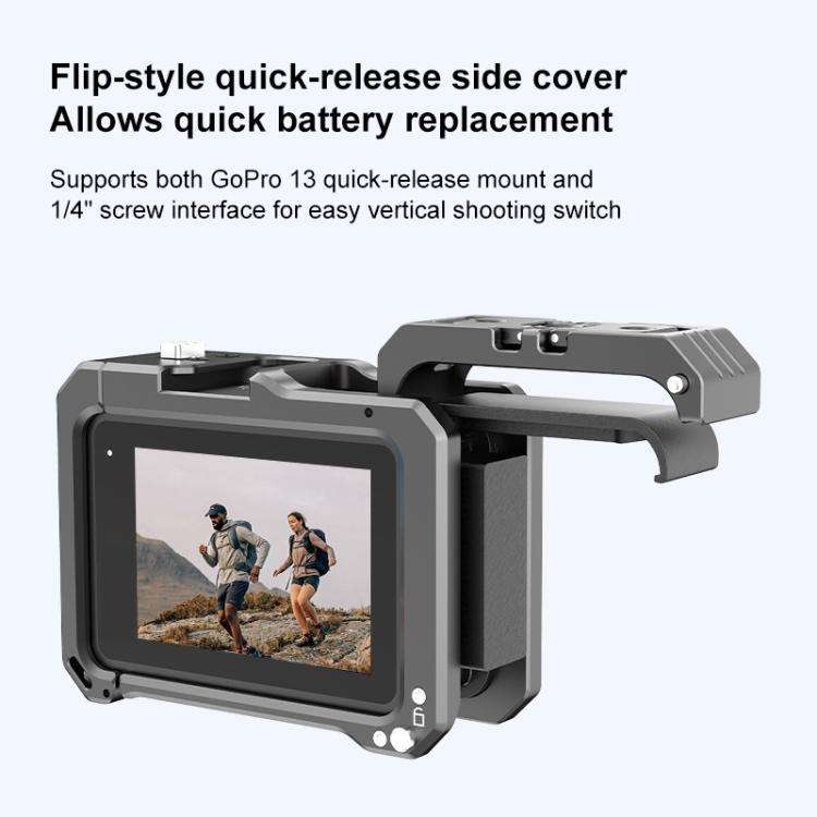 For GoPro HERO13 Black /12 Black /11 Black /10 Black /9 Black PULUZ Metal Camera Cage (Black)